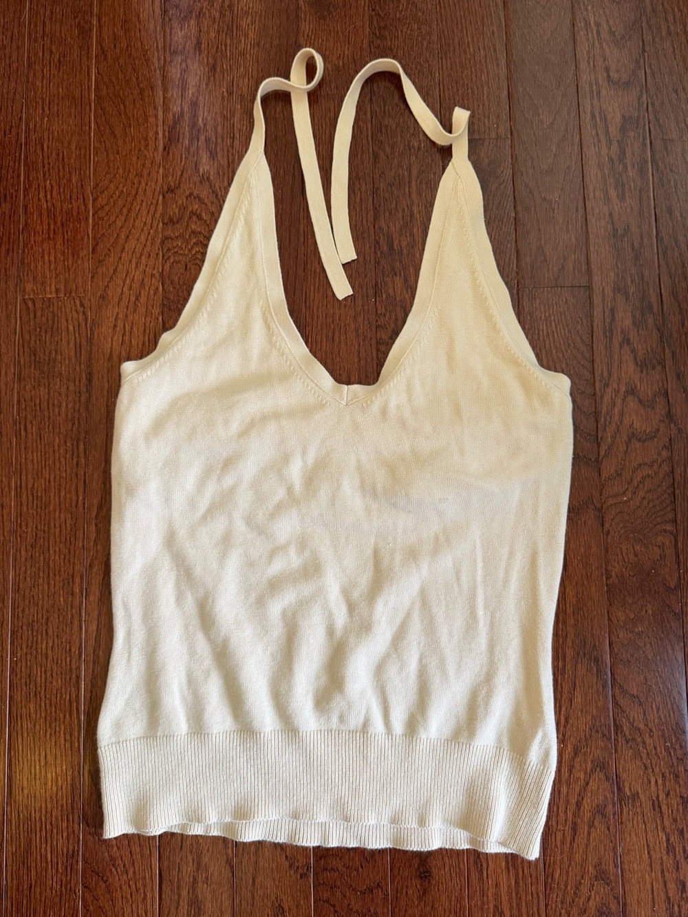 GAP Cream Halter Tie-Neck Knit Tank Top